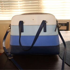 Used Kate Spade Blue and Cream Colorblock Crossbody Bag